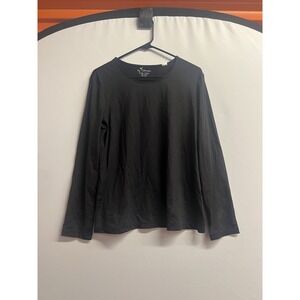 Chicos Top Long Sleeve Black Size 2 Blouse